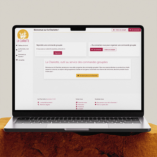 Web design éco-concue pour l'association de gestin de commande groupée La chariotte - Lyon par Prune Charlet