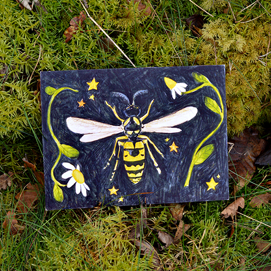 Illustration d'une guêpe  – collection nature, Prune Charlet